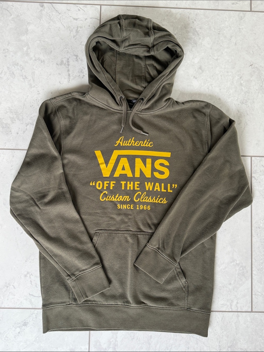 Vans Men's Olive Green 'Off The Wall' Hooded Sweatshirt